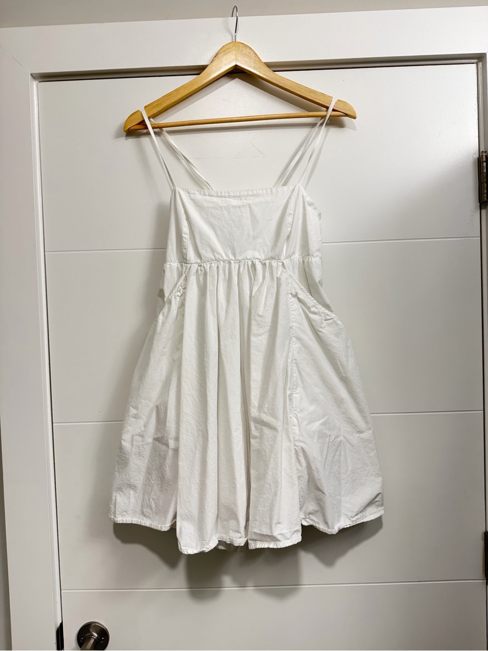 UO White Bubble Skirt Mini Dress With Adjustable Straps - Picture 3 of 8
